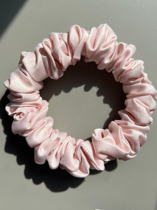 Handmade Creamy Satin Scrunchie: Silky Hair Accessory