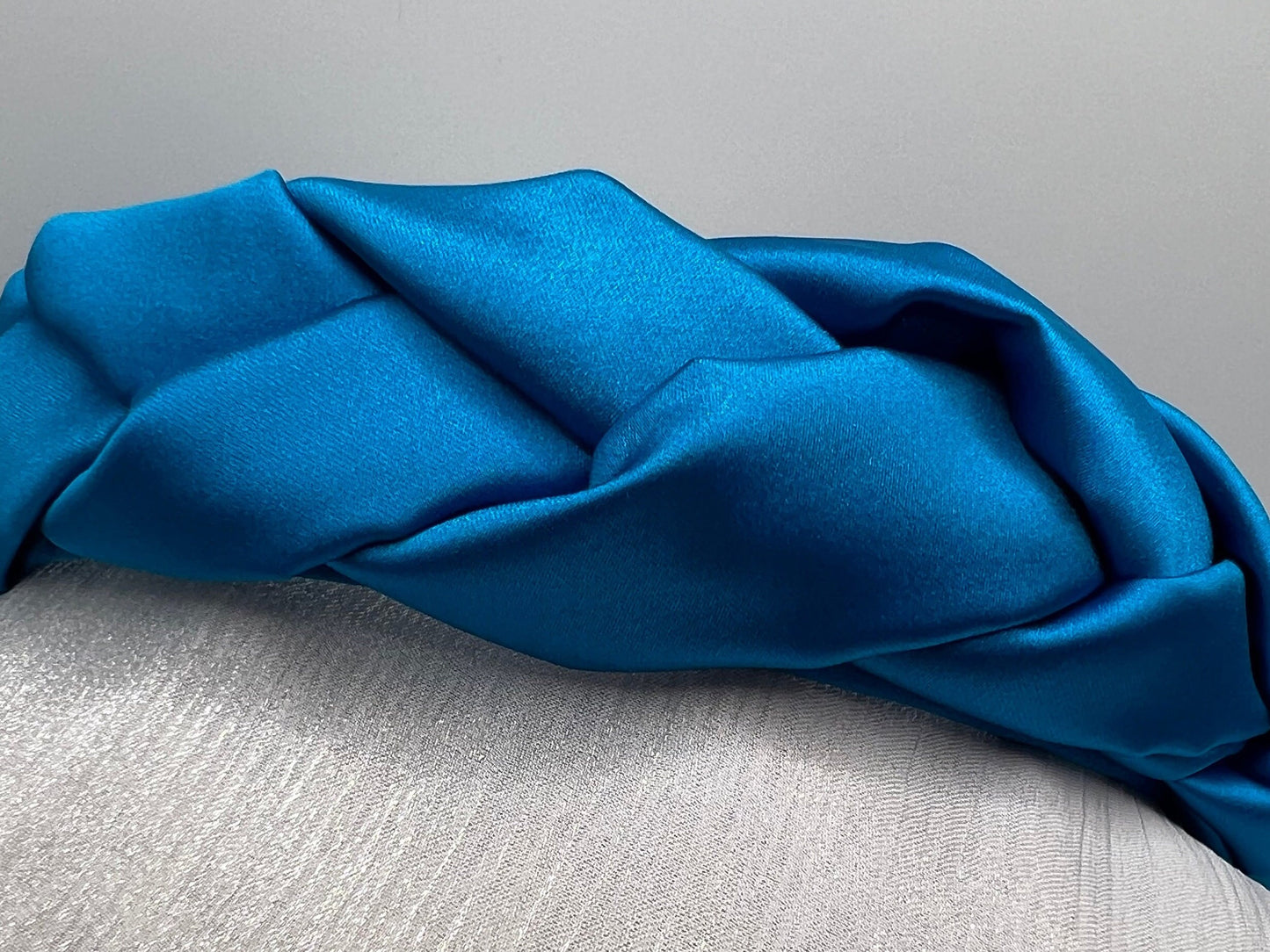 Braided Turquoise Headband: Satin Hair Accessory