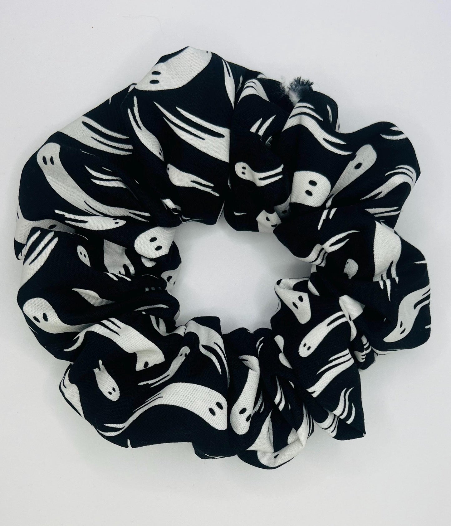 Handmade Halloween Scrunchie: Spooky Cotton Hair Accessory