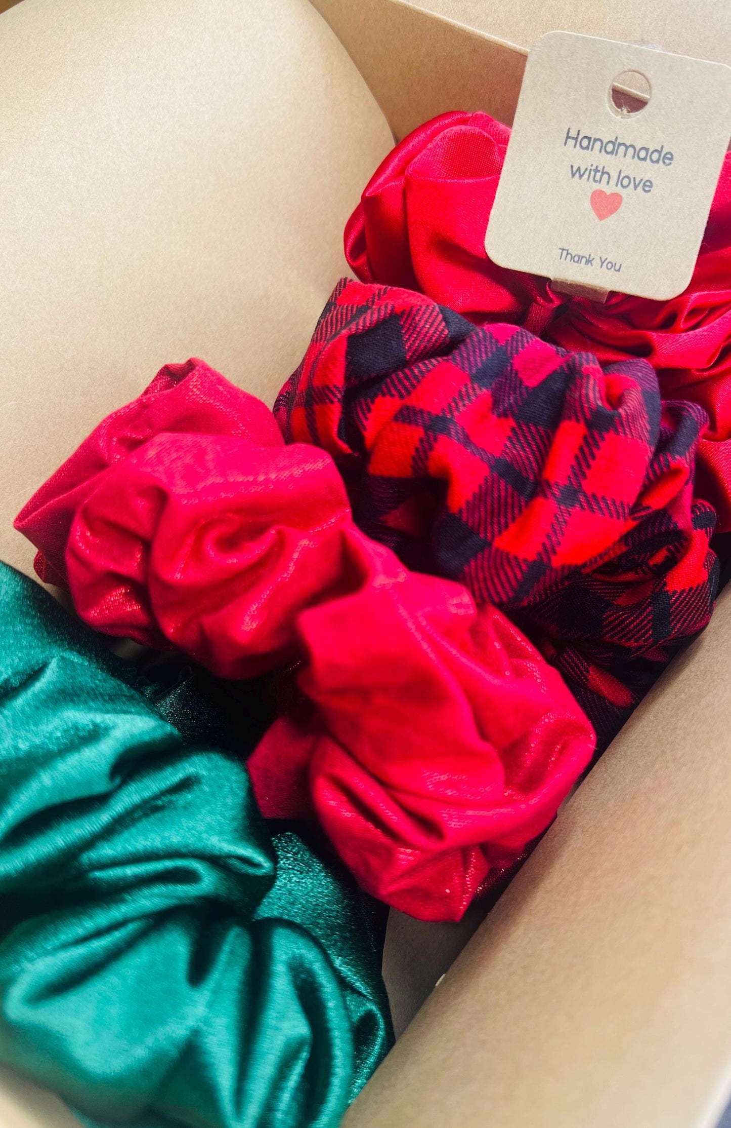 Christmas Scrunchie: Red Satin Holiday Hair Tie