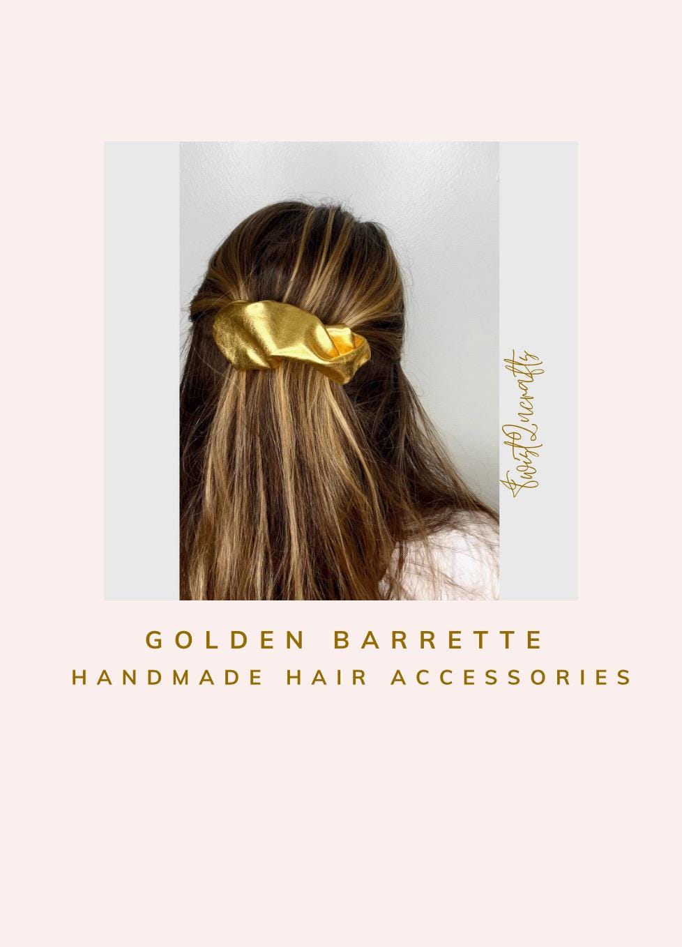 Golden Hair Clip Barrette: Elegant Holiday Hair Accessory