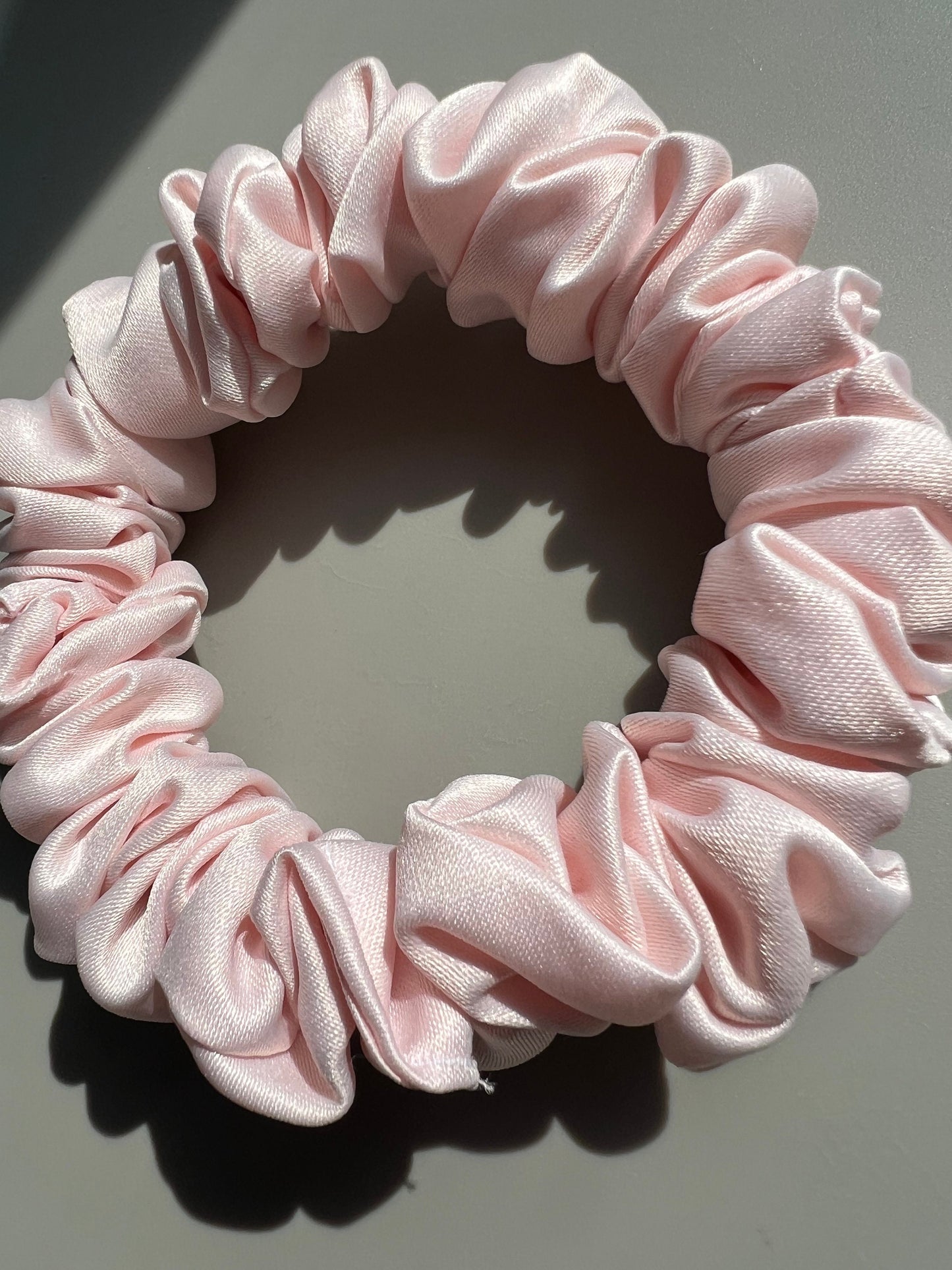 Handmade Creamy Satin Scrunchie: Silky Hair Accessory