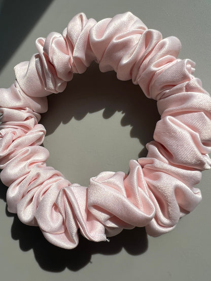 Handmade Creamy Satin Scrunchie: Silky Hair Accessory