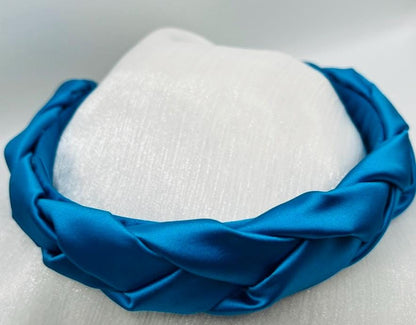 Braided Turquoise Headband: Satin Hair Accessory