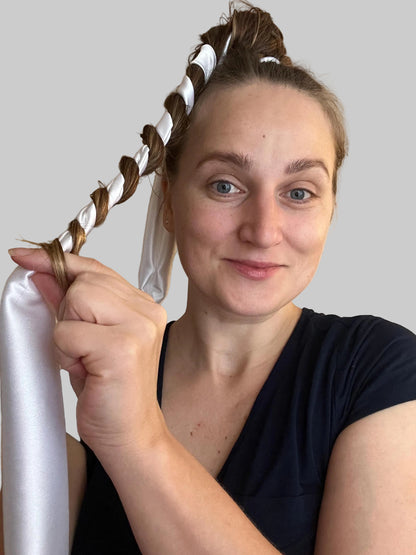 Heatless Hair Curler Long Tail Ribbon, No Heat Curls