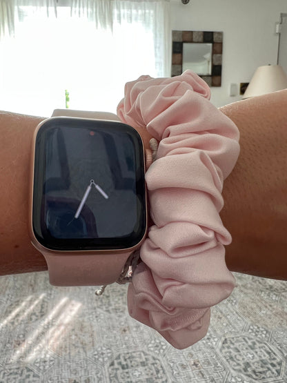 Handmade Creamy Satin Scrunchie: Silky Hair Accessory