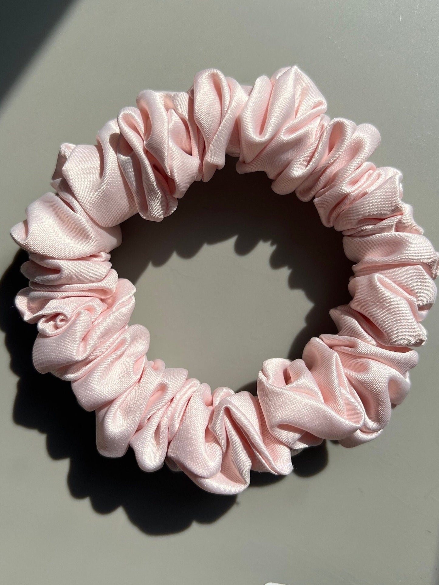 Handmade Creamy Satin Scrunchie: Silky Hair Accessory
