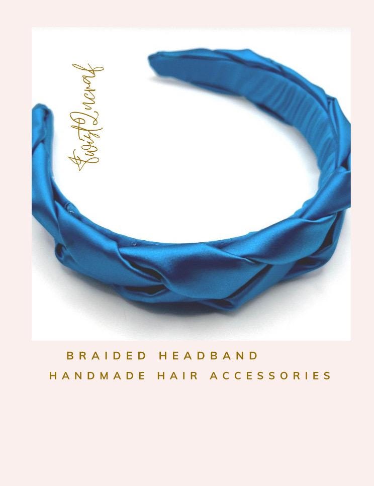 Braided Turquoise Headband: Satin Hair Accessory