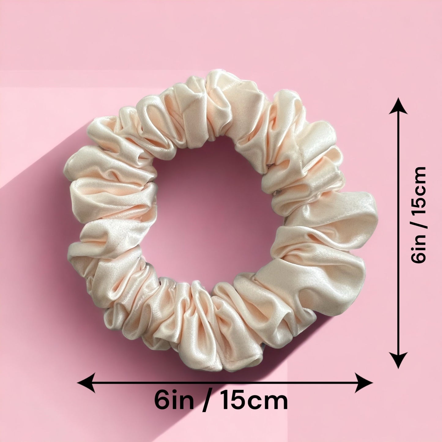 Cream Satin Scrunchie: Handmade Silk Hair Tie, Bridal Accessory