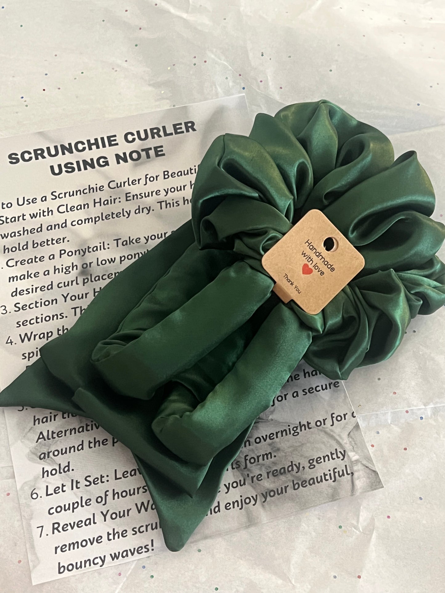 Brown Silky Scrunchie Hair Curler with Long Tails - Heatless Curls