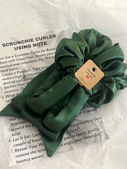 Brown Silky Scrunchie Hair Curler with Long Tails - Heatless Curls