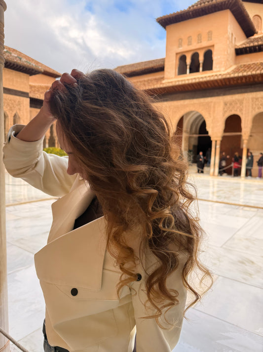 Satin heatless curler and Ribbon for wavy hair type