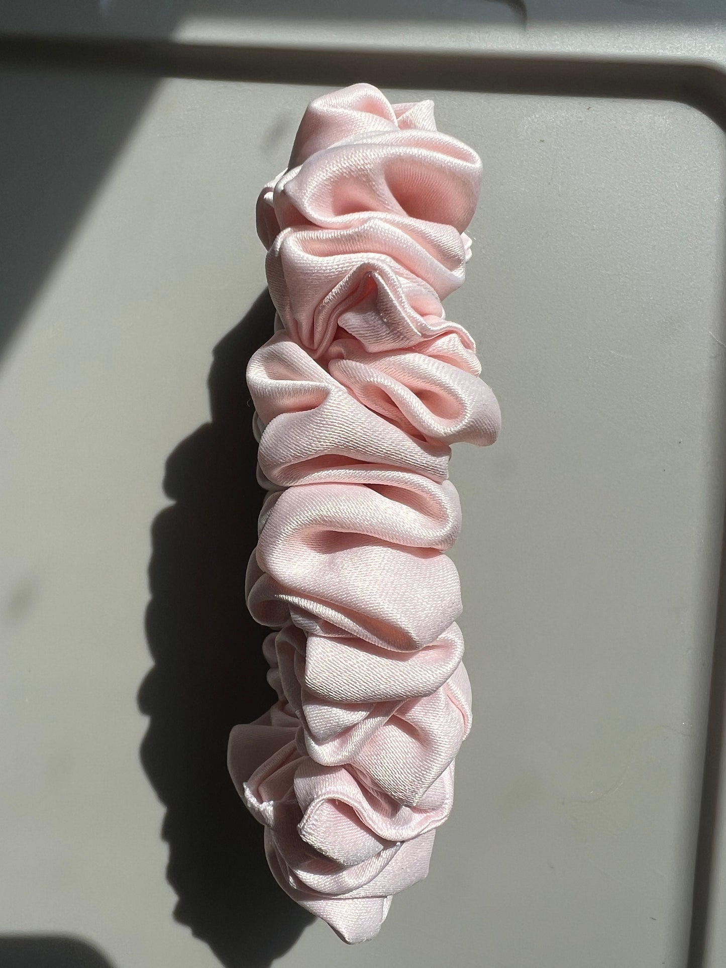 Handmade Creamy Satin Scrunchie: Silky Hair Accessory