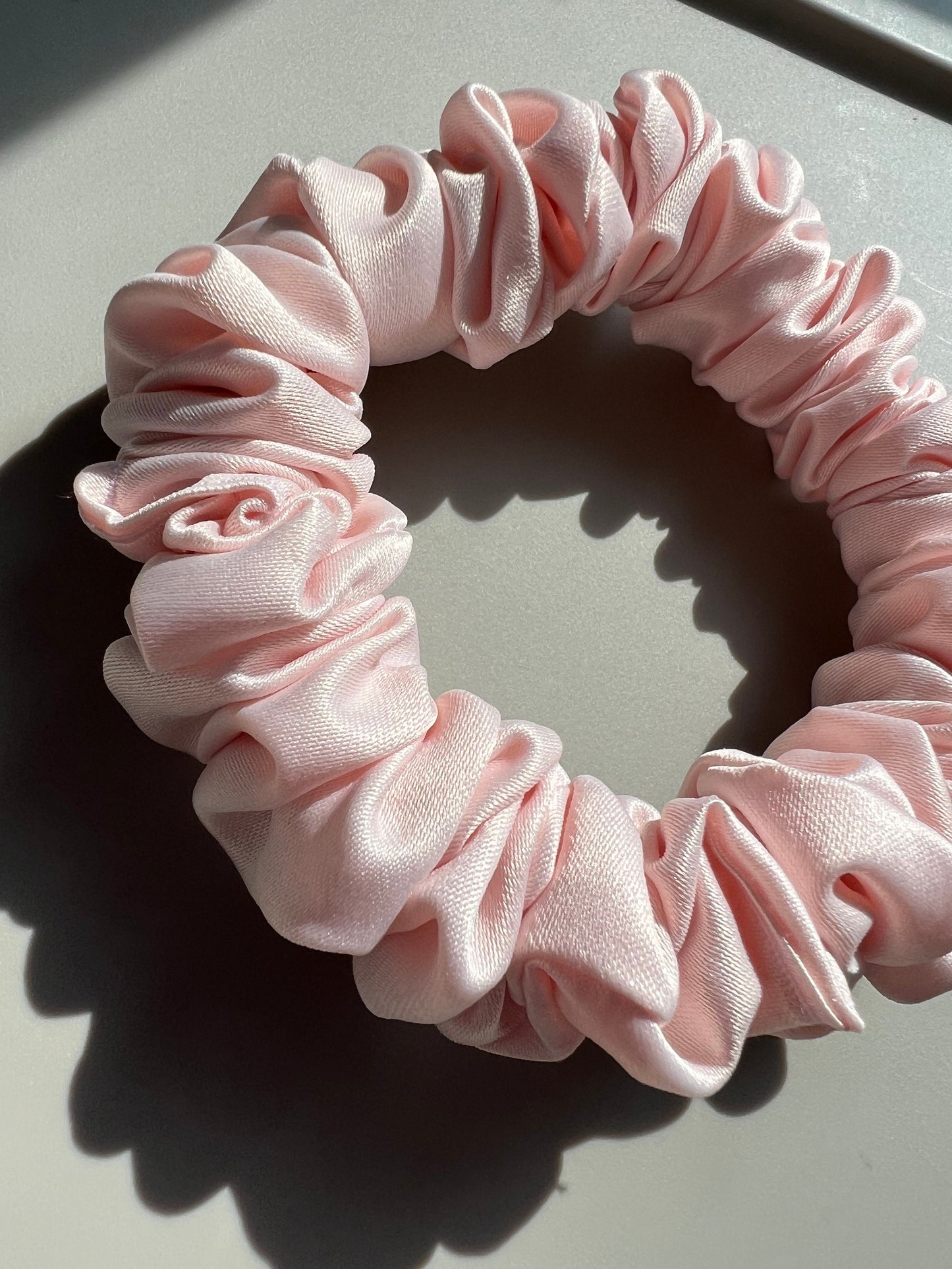 Handmade Creamy Satin Scrunchie: Silky Hair Accessory