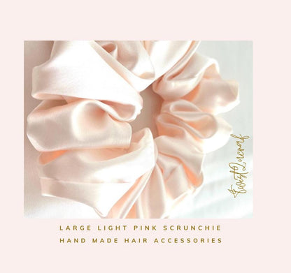 Cream Satin Scrunchie: Handmade Silk Hair Tie, Bridal Accessory