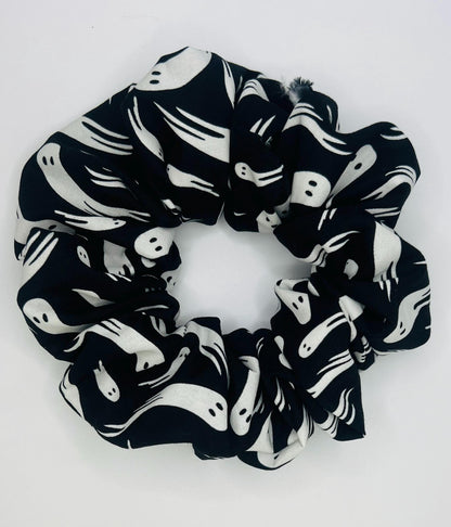 Handmade Halloween Scrunchie: Spooky Cotton Hair Accessory