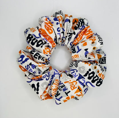 Handmade Halloween Scrunchie: Spooky Cotton Hair Accessory