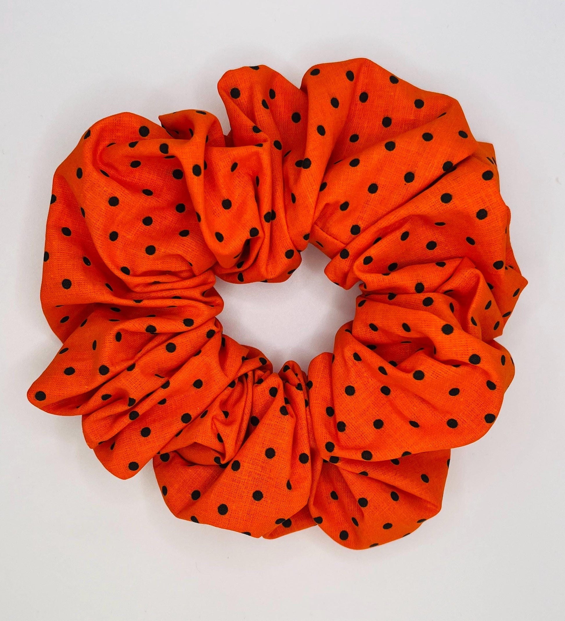 Handmade Halloween Scrunchie: Spooky Cotton Hair Accessory