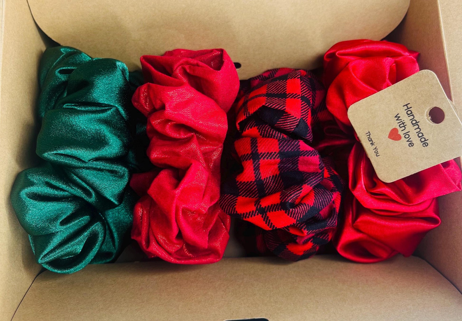 Christmas Scrunchie: Red Satin Holiday Hair Tie