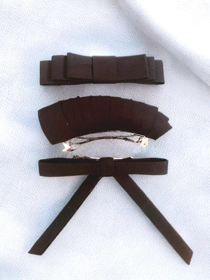 PERFECT BLACK TRIO, CLIPS, BARRETTES AND RIBBONS