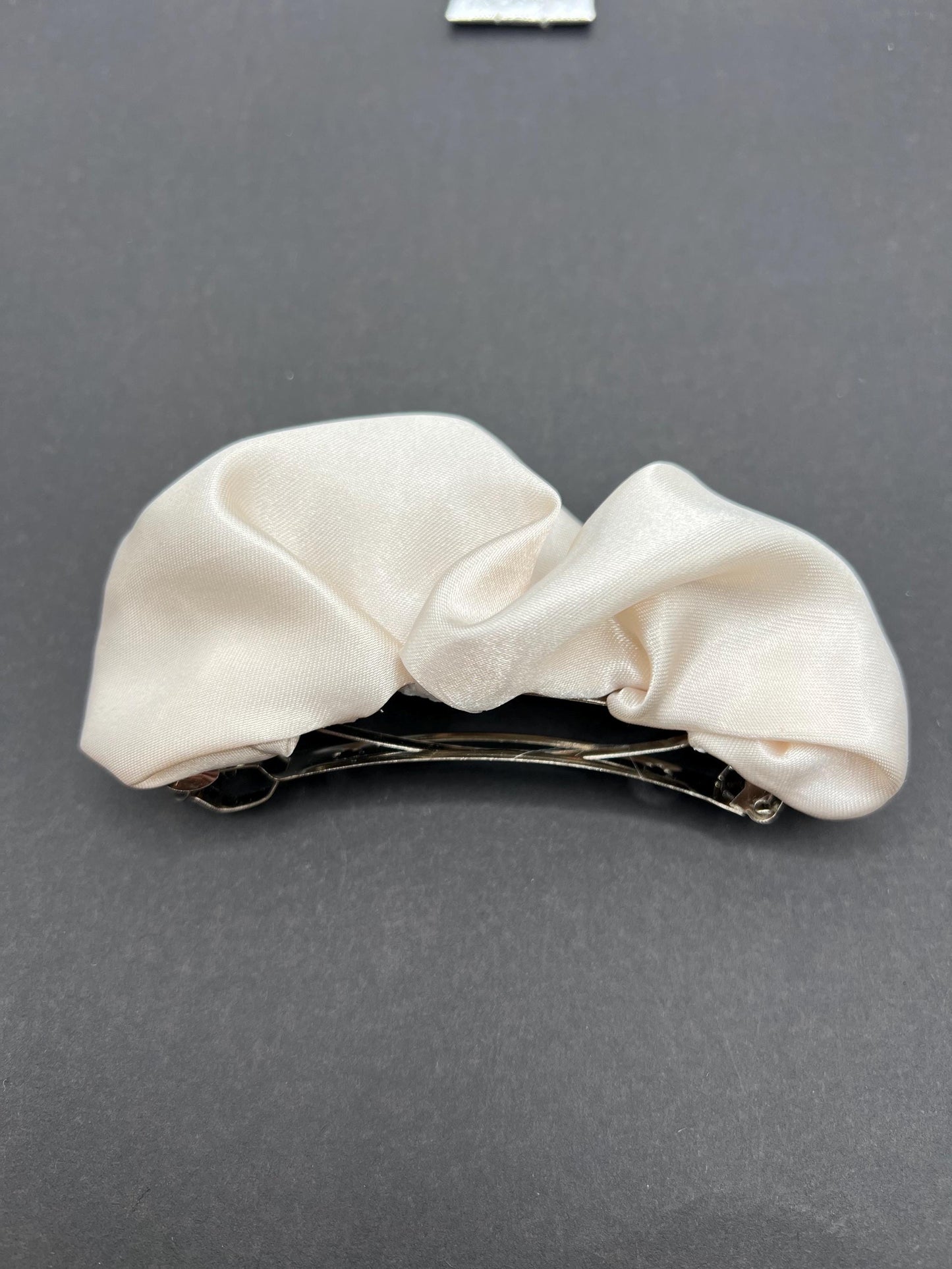 Beige Scrunchie French Barrette: Curly Hair Clip, Various Sizes