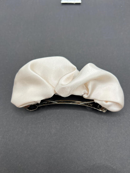 Beige Scrunchie French Barrette: Curly Hair Clip, Various Sizes
