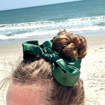 Green Satin Hair Curler: No-Heat Overnight Waves