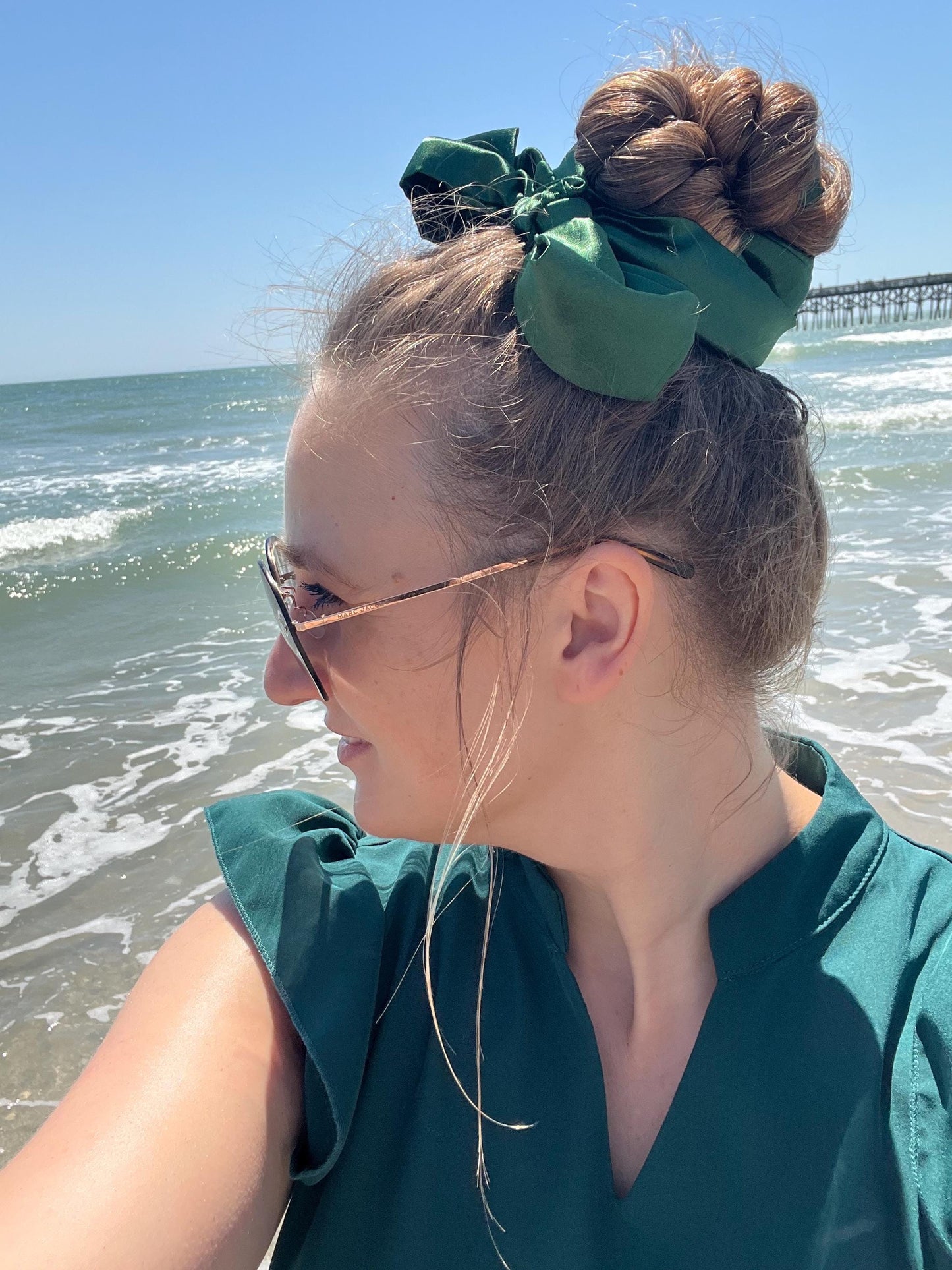 Green Satin Hair Curler: No-Heat Overnight Waves