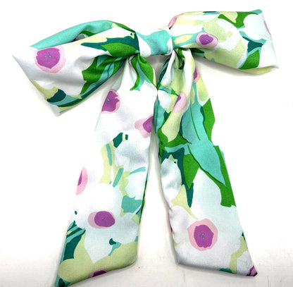Floral Hair Accessories: Handmade Scrunchie, Bow, and Barrette