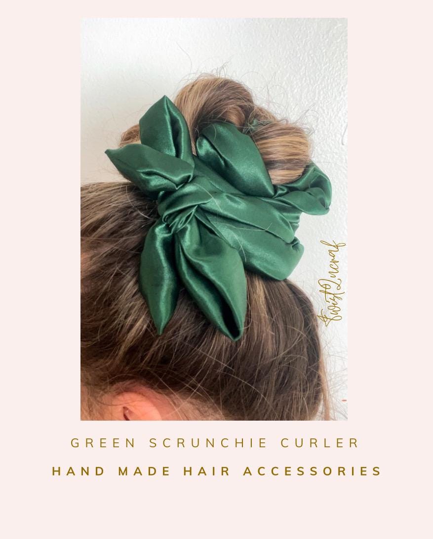 Green Hair Curler NoDamage Overnight Heatless Hair Scrunchie Curling set, No Heat curler Best Heatless Hair curler Best Christmas gift