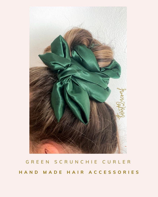 Green Hair Curler NoDamage Overnight Heatless Hair Scrunchie Curling set, No Heat curler Best Heatless Hair curler Best Christmas gift