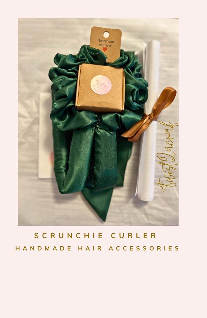 Green Satin Hair Curler: No-Heat Overnight Waves
