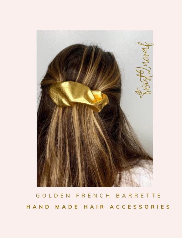 Golden Hair Clip Barrette: Elegant Holiday Hair Accessory