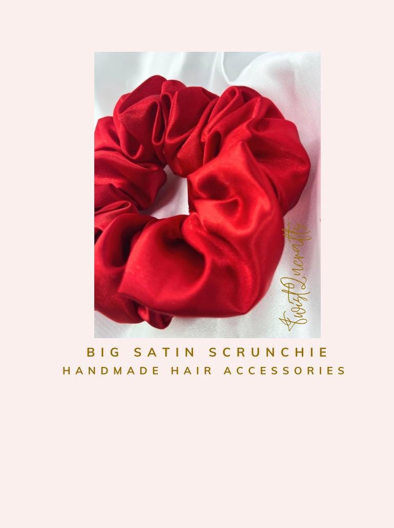 Christmas Scrunchie: Red Satin Holiday Hair Tie