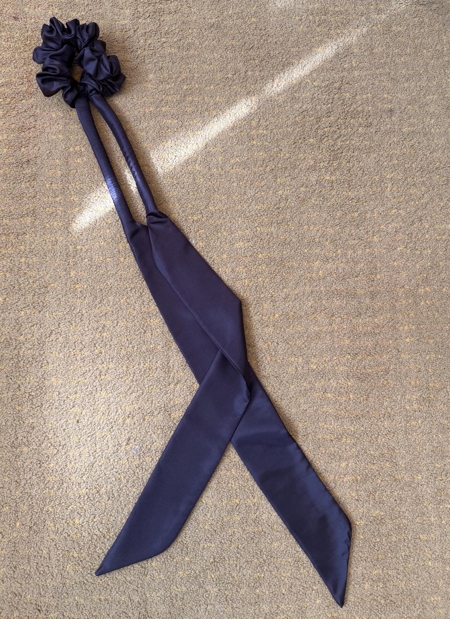 Brown Silky Scrunchie Hair Curler with Long Tails - Heatless Curls