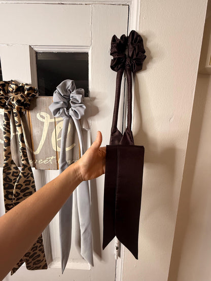 Brown Silky Scrunchie Hair Curler with Long Tails - Heatless Curls