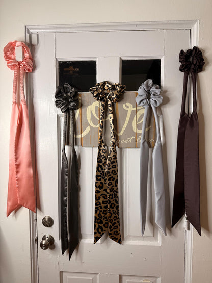 Brown Silky Scrunchie Hair Curler with Long Tails - Heatless Curls